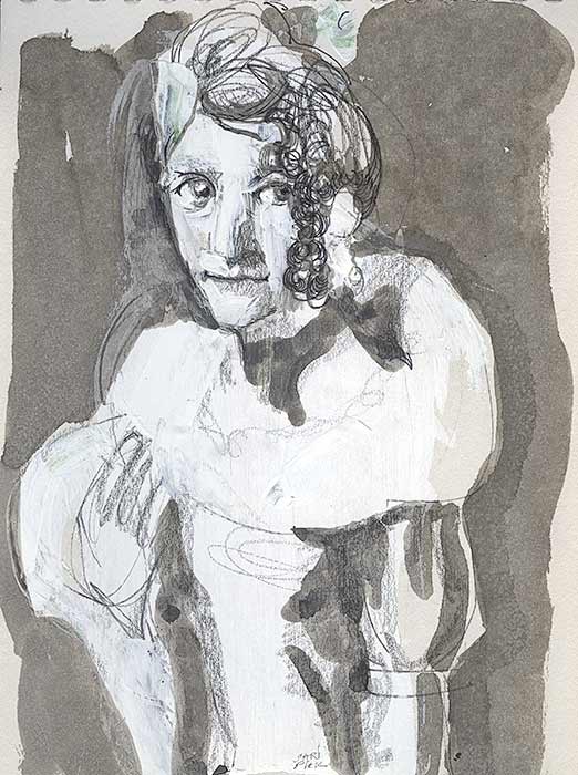 Aquarellen/saripiek2019-'lady'-ink,pencil-a4