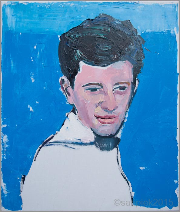 ©saripiek2014 acryl op linnen 'in bleu' 55 x 65